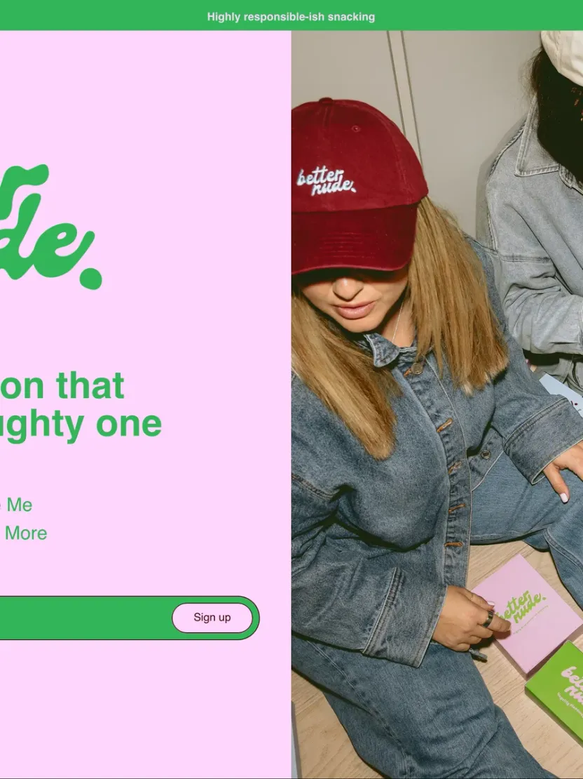 Screenshot of Better Nude (betternudesnacks.com)