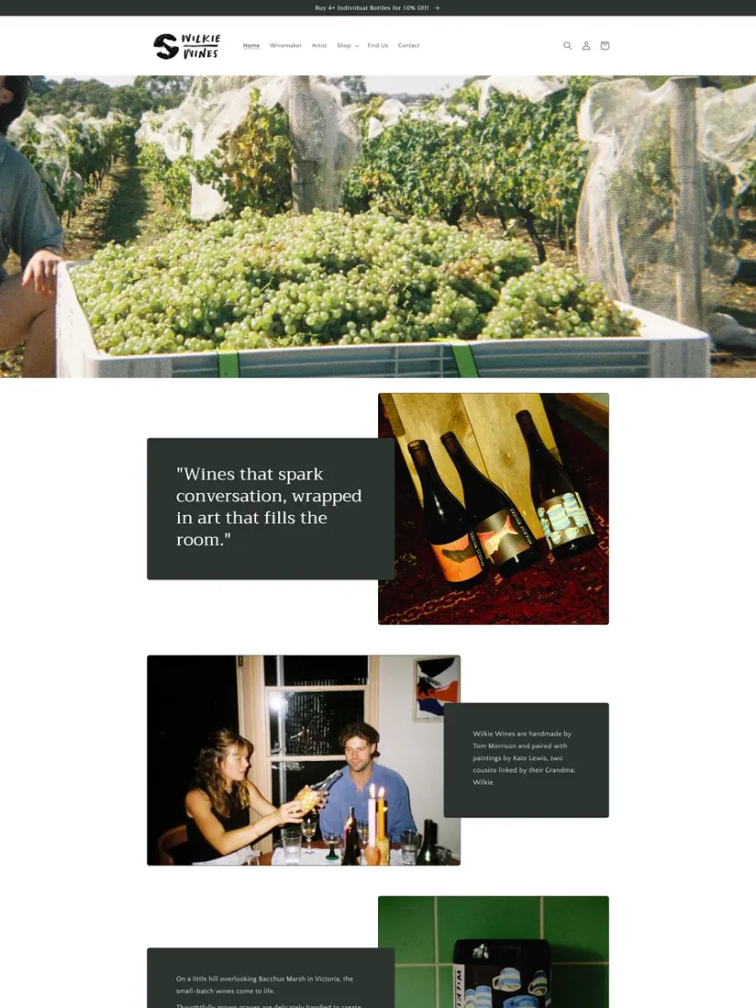 Screenshot of Wilkie Wines (wilkiewines.com.au)
