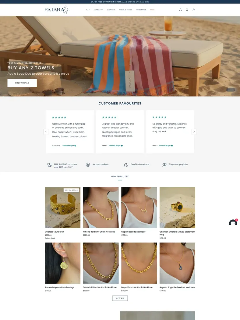 Screenshot of Patara Life (pataralife.com.au)