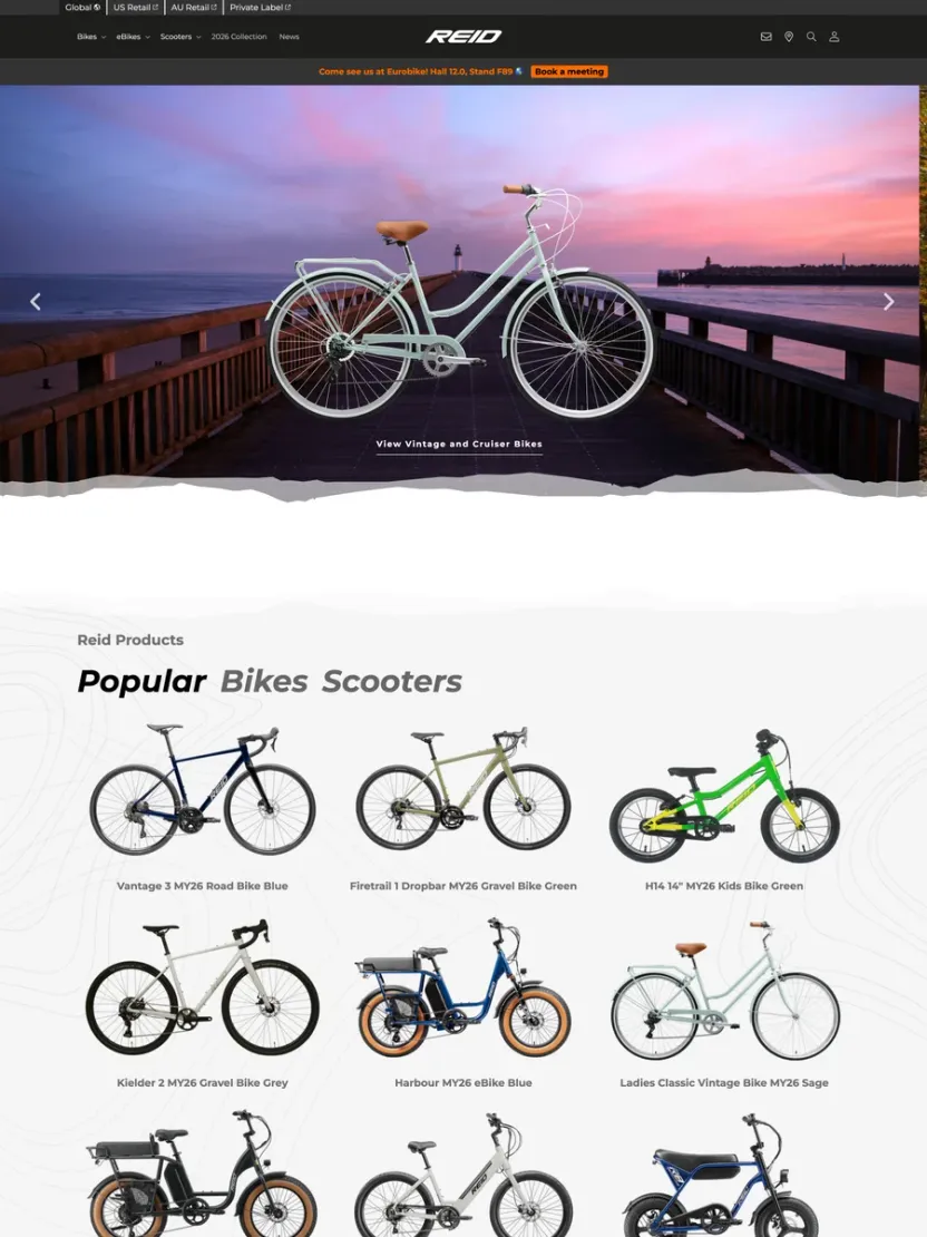 Screenshot of Reid Bikes (reidbikes.com)