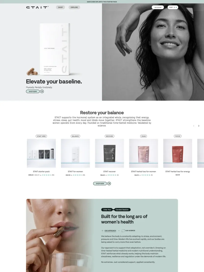 Screenshot of STAIT for Women (staitforwomen.com)