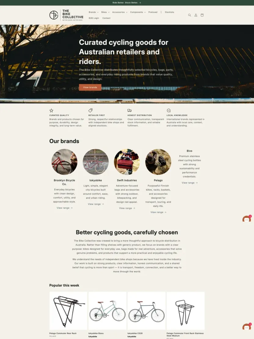 Screenshot of The Bike Collective (thebikecollective.com.au)