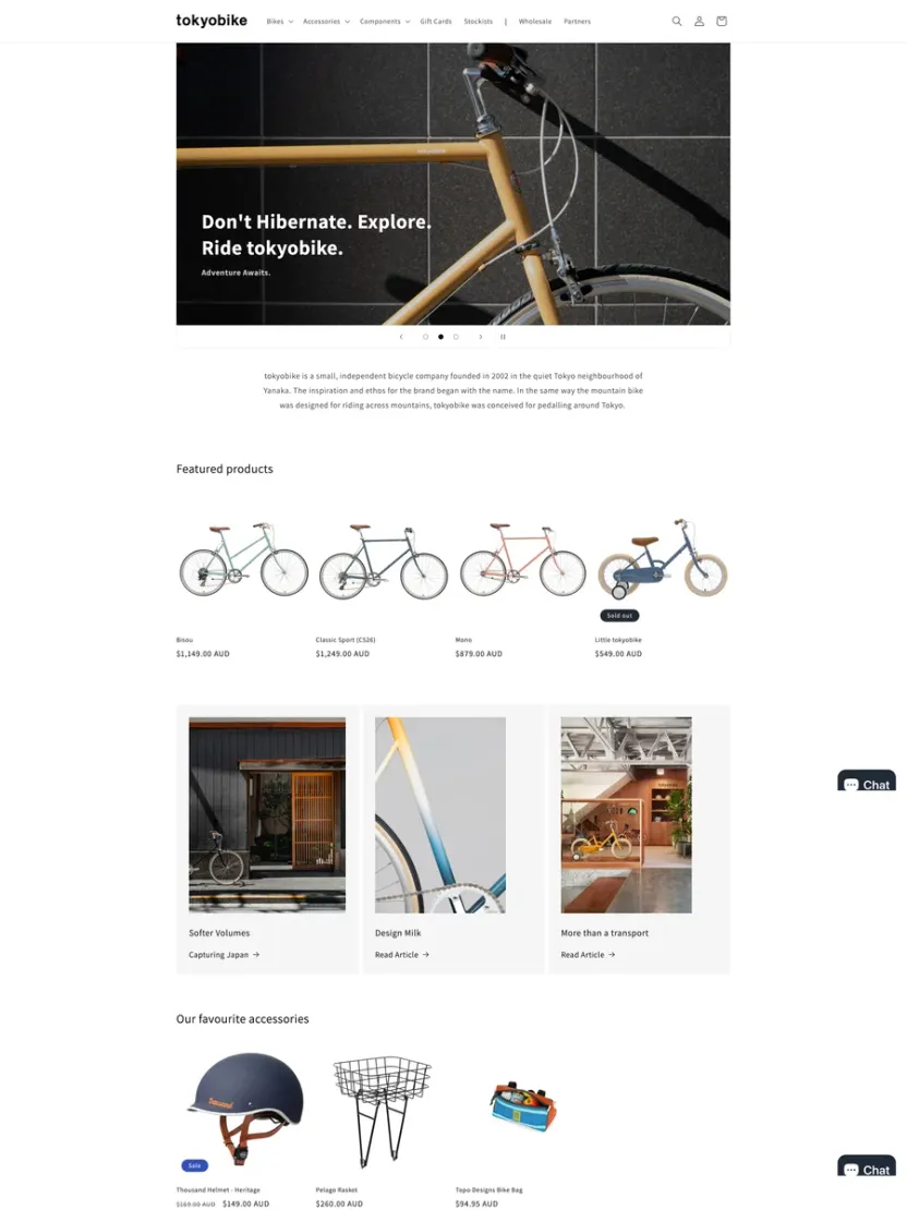 Screenshot of tokyobike Australia (tokyobike.au)