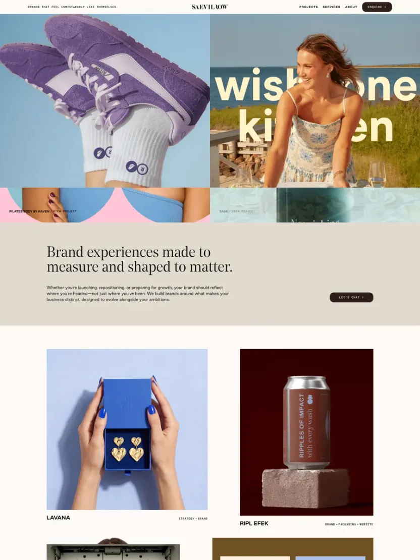 Screenshot of Saevil Row (saevilrow.co)