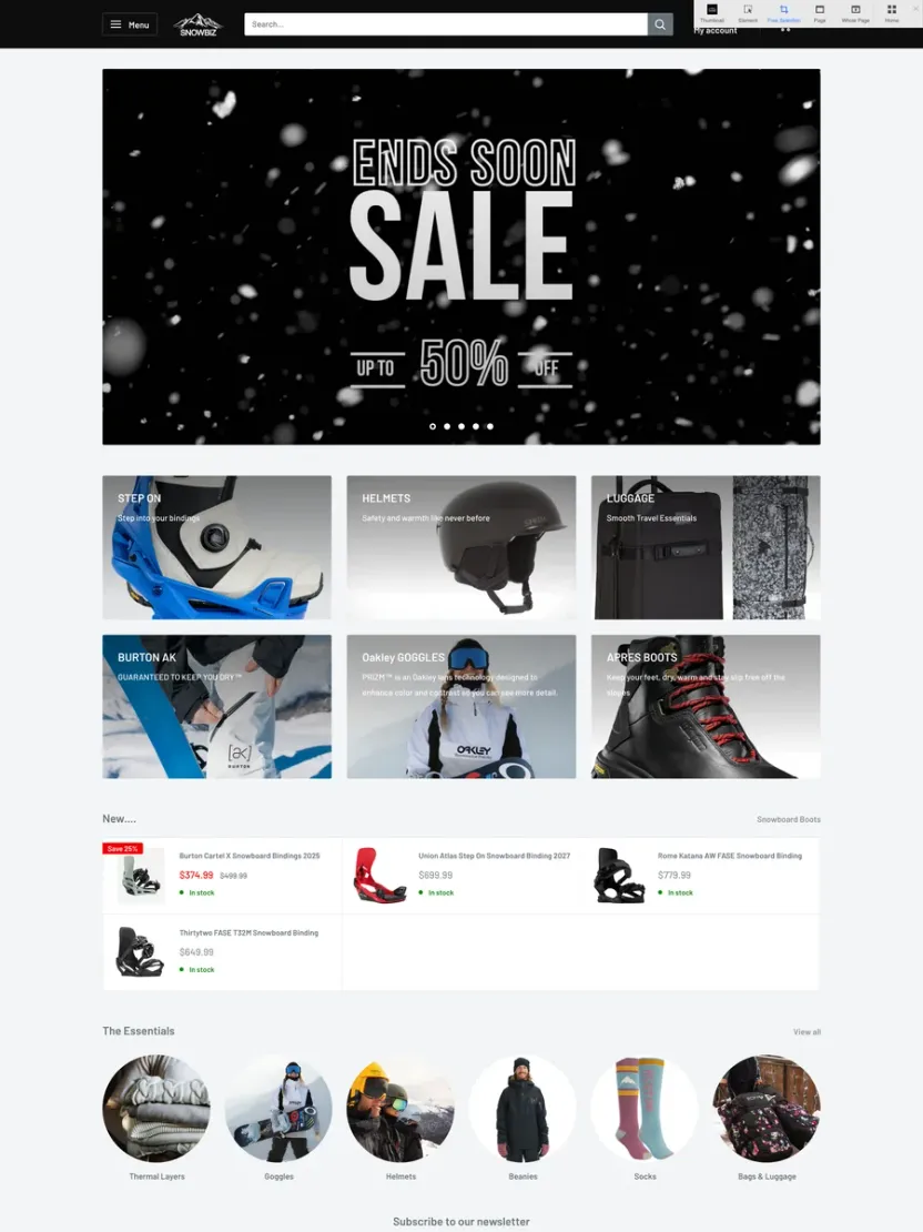 Screenshot of Snowbiz (snowbiz.com.au)